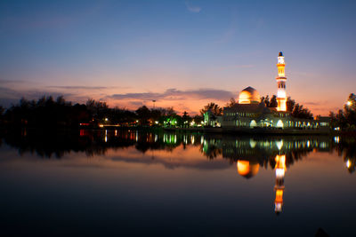 Reflection of buildings in water