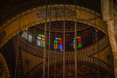Low angle view of stained glass at mosque