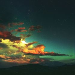 Bonfire against sky at night