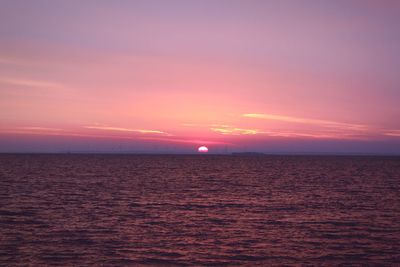 Scenic view of sea at sunset
