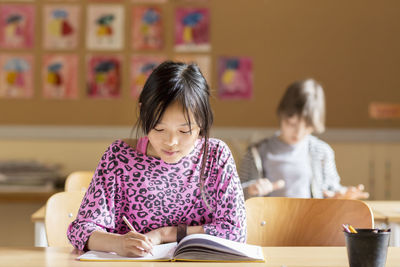 Girl in class