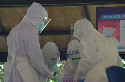 Healthcare workers working at hospital