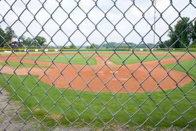 Field seen through chainlink fence