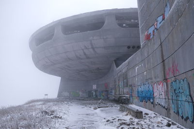 Panoramic view of sea against clear sky during winter