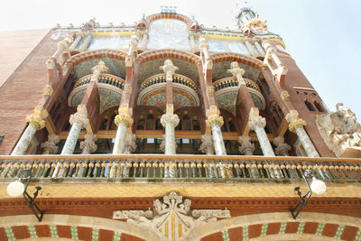 Low angle view of temple building against sky