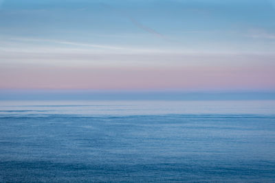 Scenic view of sea against sky at sunset