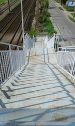 High angle view of walkway