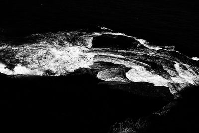 Close-up of water against black background