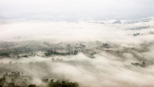 High angle view of landscape against sky