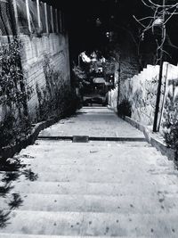 Empty alley amidst buildings in city