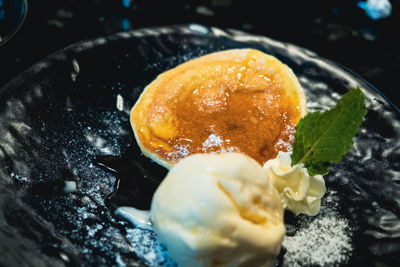 Close-up of ice cream in plate