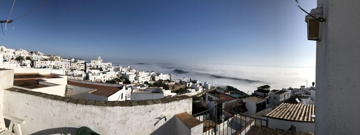 High angle view of townscape against sky