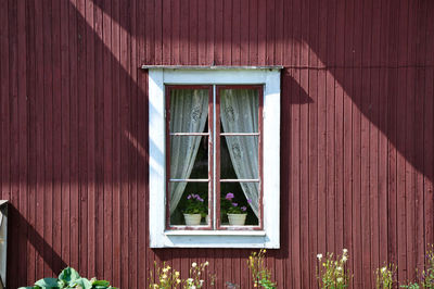 Closed window of house