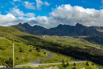 Scenic view of mountains against sky