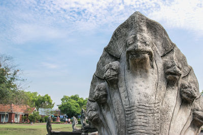 Close-up of statue against sky