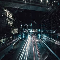 Blurred motion of train at night