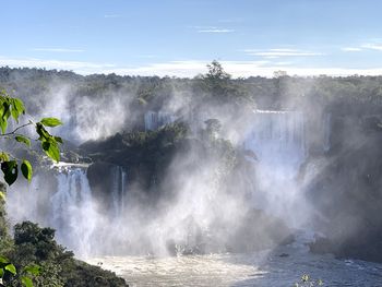 Scenic view of waterfall