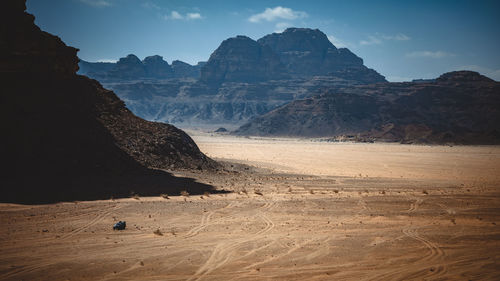 4x4 car in the wadi rum desert. jordan