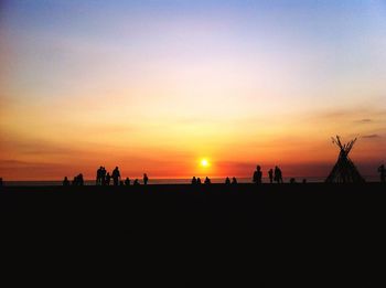 Scenic view of sunset over sea