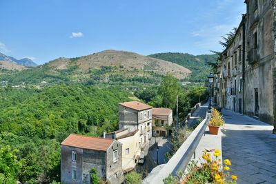 Panorama of sant'agata de' goti, a medieval village in campania region, italy.