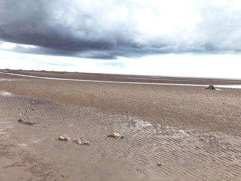 Scenic view of beach against sky