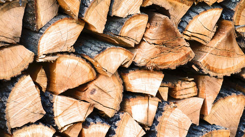 Full frame shot of firewood