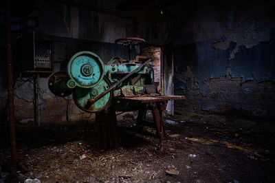 Abandoned chairs in old building