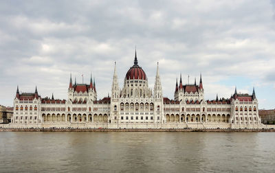 View of building against cloudy sky