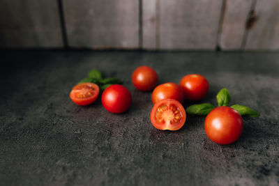 Close-up of tomatoes on table