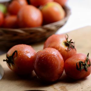 Close-up of fruits in basket on table