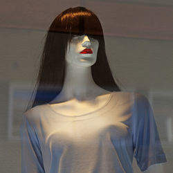 Close-up of mannequin in store