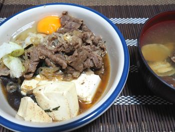 Close-up of food in bowl on table