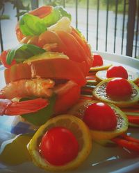 Close-up of food on table