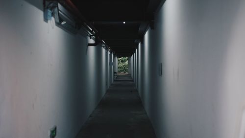 Empty corridor along walls