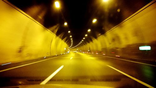 Road passing through tunnel