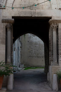 Archway of old building