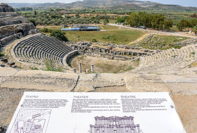 High angle view of old ruins