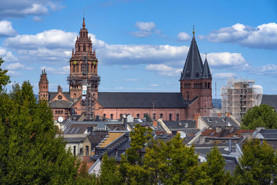 Mainz dom against cloudy sky