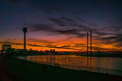 View of river at sunset