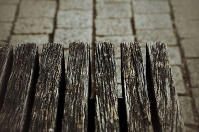 Close-up of wooden logs