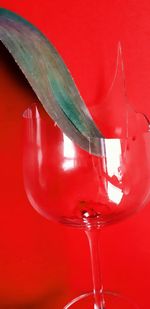 Close-up of red wine glass