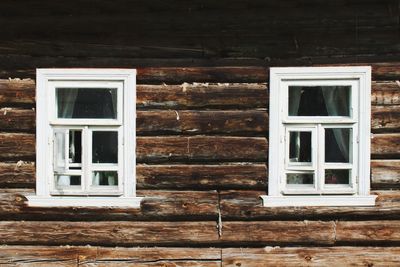 Closed window of old house