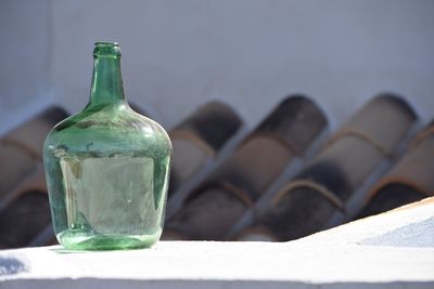 Close-up of wine bottles