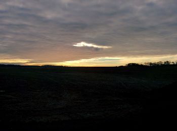 Scenic view of landscape against cloudy sky