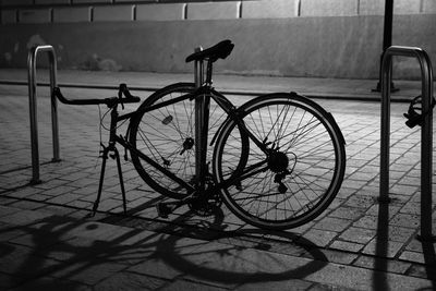 Bicycle parked on footpath