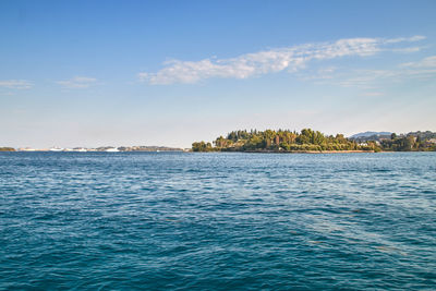 The small island of lazareto off the coast of corfu and in front of the port of kerkyra