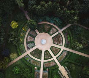 Aerial view shot of park