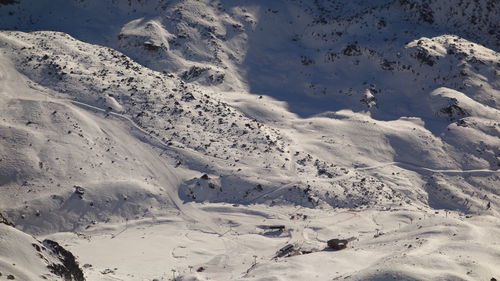 Scenic view of snow mountains