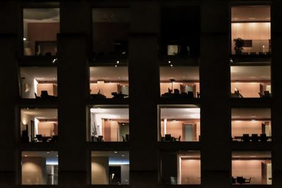 Full frame shot of building at night