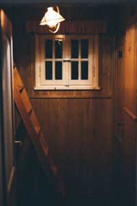 Wooden ladder at home